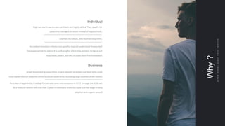 Why?
Business
Angel investment groups utilize organic growth strategies and tend to be small
trust-based referral networks which facilitate syndication, excluding large swathes of the market
Individual
High net worth earners are confident and highly skilled. They qualify for
separately managed accounts instead of regular funds.
AFEWWORDSABOUTYOURSERVICE
Learners by nature, they want an easy entry.
Accredited investors skillsets vary greatly, may not understand finance well
(increases barrier to entry). It is confusing for a first time investor to figure out
how, when, where, and why to make their first investment.
As a class of legal entity, Funding Portals only came into existence in 2012 through the JOBs act.
As a financial vehicle with less than 5 years in existence, maturity curve is in the stage of early
adoption and organic growth
 