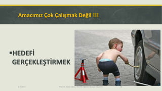 Amacımız Çok Çalışmak Değil !!!
HEDEFİ
GERÇEKLEŞTİRMEK
6.7.2017 Prof. Dr. Alper Cihan, Yeni Bir Öğretici Kurum Tasarımı 16
 