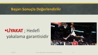 Başarı Sonuçla Değerlendirilir
LİYAKAT ; Hedefi
yakalama garantisidir
6.7.2017 Prof. Dr. Alper Cihan, Yeni Bir Öğretici Kurum Tasarımı 17
 