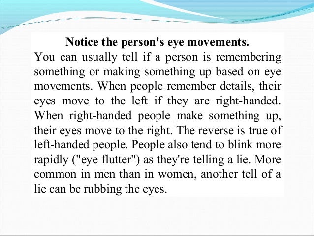 how to detect lie how to detect a lie