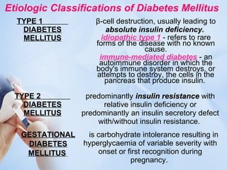 Etiology & pathogenesis of Diabetes Mellitus | PPT