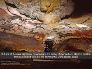 The Great Hall of Bulls, Lascaux
Photo credit : N. Aujoulat © MCC-CNP
http://www.lascaux.culture.fr/index.php?fichier=02_01.xml
But one of the most significant drawbacks to the theory of Sympathetic Magic is that the
animals depicted were not the animals that were actually eaten!
 