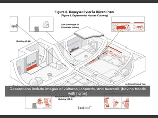 Decorations include images of vultures, leopards, and bucrania (bovine heads
with horns)
 