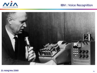 5121 กรกฎาคม 2560
IBM : Voice Recognition
 