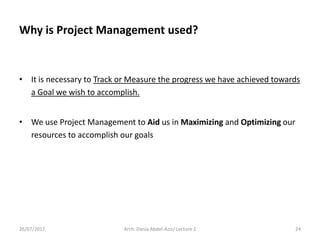Lecture 1. general introduction to project management 