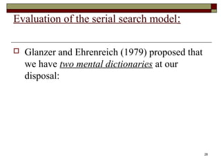1. models of word recognition | PPT