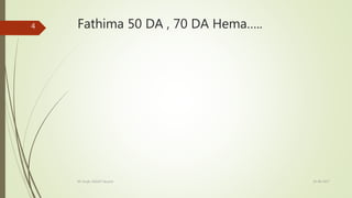 Fathima 50 DA , 70 DA Hema…..
19-08-2017KK Singh, RGUKT Nuzvid
4
 