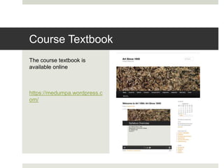 The course textbook is
available online
https://medumpa.wordpress.c
om/
Course Textbook
 