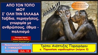 Μάθημα 2
Τρόποι Ανάπτυξης Παραγράφου
α. Παρουσίαση παραδειγμάτων (κείμενο 3)
 