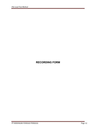 1. metode loading test muara tawar (bpp) | PDF