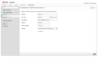 Skynet Wireframes