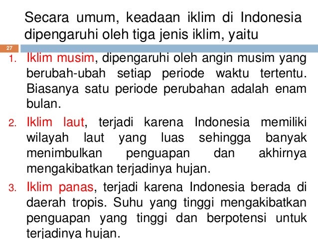 Ciri Ciri Iklim Di Wilayah Indonesia Yaitu Ini Cirinya