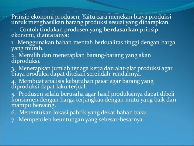 Motif Ekonomi Tindakan Prinsip Dan Hukum Ekonomi