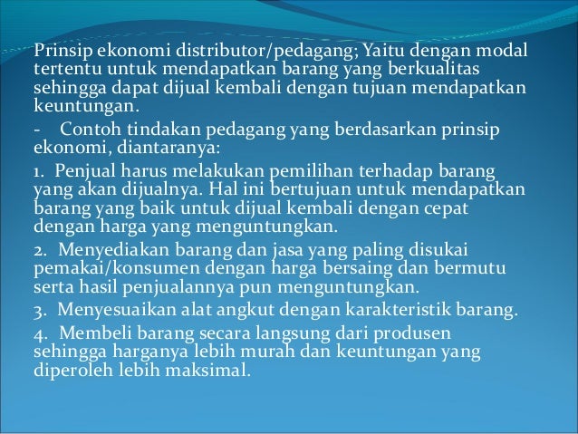 Motif Ekonomi Tindakan Prinsip Dan Hukum Ekonomi