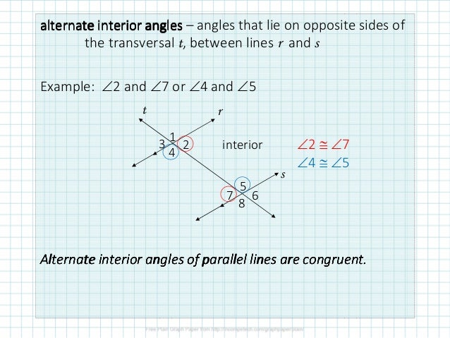 1 4 1 Parallel Lines And Transversals