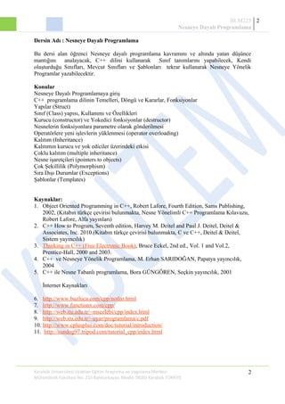 1. nesneye dayalı programlama giriş | DOC