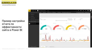 Пример настройки
отчета по
эффективности
сайта в Power BI
Маркетинговая группа Комплето | +7 (495) 640-89-97 | www.completo.ru
 