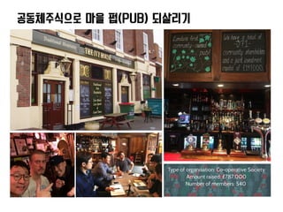 공동체주식으로 마을 펍(PUB) 되살리기
 