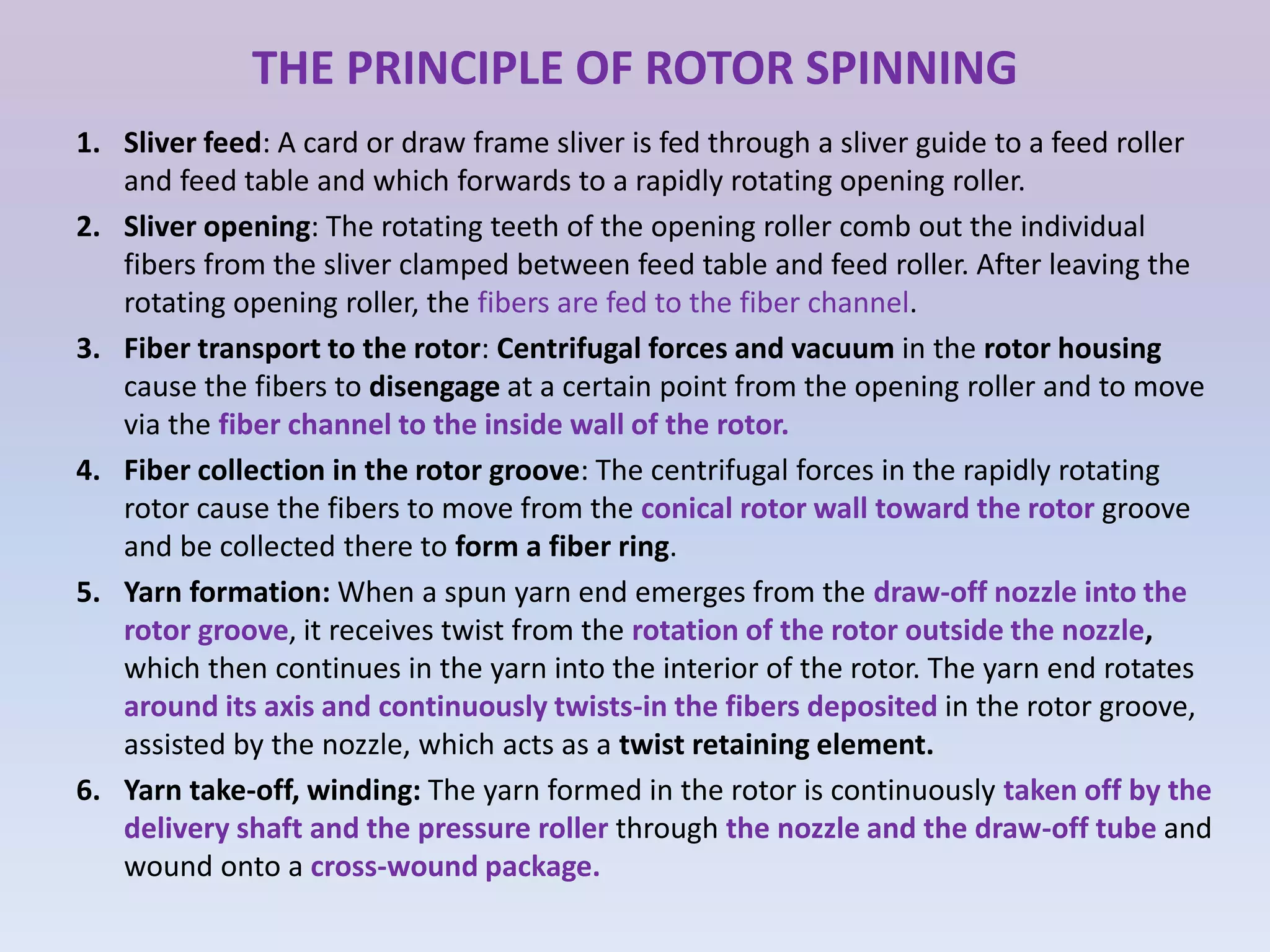ROTOR SPINNING PROCESS | PPTX
