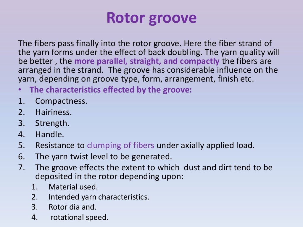 ROTOR SPINNING PROCESS