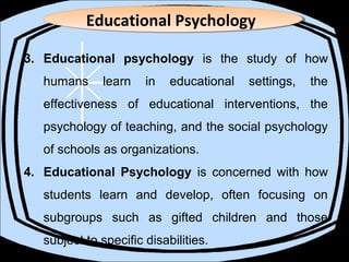 Nature & function of education psychology | PPT
