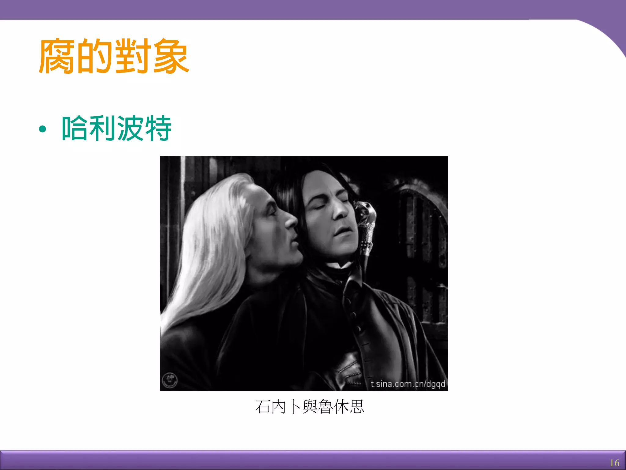 16
•
石內卜與魯休思
 