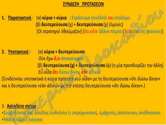 Î². Î¥Ï€Î¿Ï„Î±ÎºÏ„Î¹ÎºÎ® Î® ÎºÎ±Î¸â€™ Ï…Ï€ÏŒÏ„Î±Î¾Î· ÏƒÏÎ½Î´ÎµÏƒÎ·
Î³Î¯Î½ÎµÏ„Î±Î¹ Î¼Îµ Ï„Î¿Ï…Ï‚ Ï…Ï€Î¿Ï„Î±ÎºÏ„Î¹ÎºÎ¿ÏÏ‚ ÏƒÏ…Î½Î´Î­ÏƒÎ¼Î¿Ï…Ï‚ (Ï€.Ï‡. ÎµÎ¹Î´Î¹ÎºÎ¿ÏÏ‚, Ï‡ÏÎ¿Î½Î¹ÎºÎ¿ÏÏ‚, Î±Î¹Ï„Î¹Î¿Î»Î¿Î³Î¹ÎºÎ¿ÏÏ‚), ÎºÎ±...