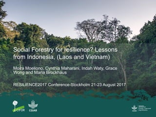 Social Forestry for resilience? Lessons
from Indonesia, (Laos and Vietnam)
Moira Moeliono, Cynthia Maharani, Indah Waty, G...