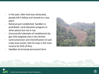Migration, land use change and resilience within swidden landscapes in Indonesia, Laos and Vietnam