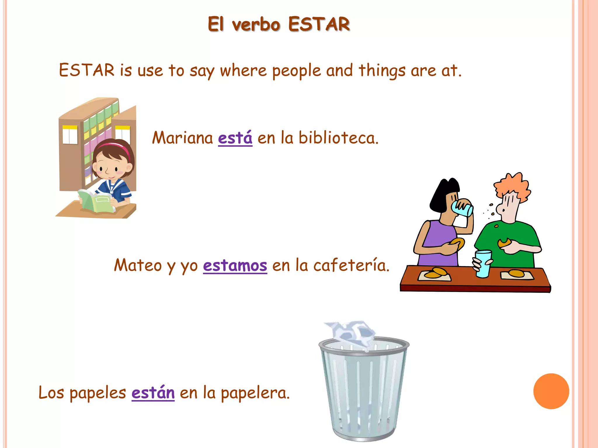 1A verbo estar emociones y lugares | PPTX