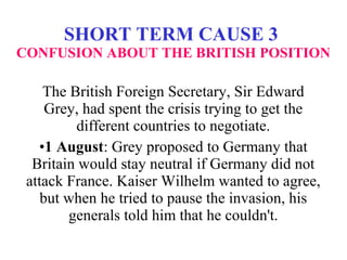 CAMBRIDGE IGCSE HISTORY: LONG/SHORT TERM CAUSES OF WORLD WAR 1 | PPT