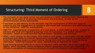 Structuring: Third Moment of Ordering
• The Inclusion of non-state actors was perceived as a rather sensitive issue, causi...
