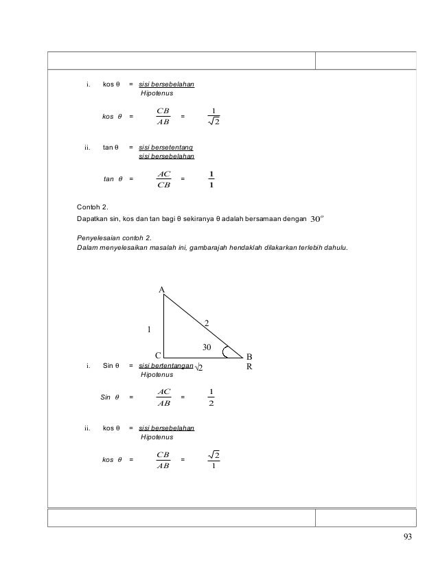 Soalan Matematik Tingkatan 3 Nisbah Trigonometri