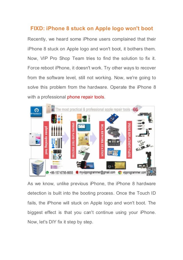 FIXD: iphone 8 stuck on Apple Logo won't boot