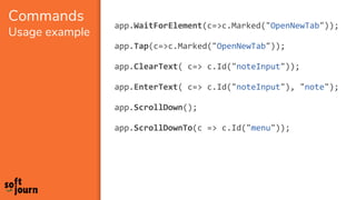 app.WaitForElement(c=>c.Marked("OpenNewTab"));
app.Tap(c=>c.Marked("OpenNewTab"));
app.ClearText( c=> c.Id("noteInput"));
...
