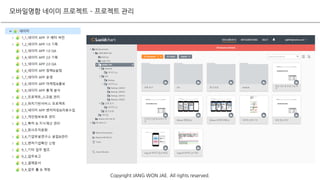 모바일명함 네이미 프로젝트 – 프로젝트 관리
Copyright JANG WON JAE. All rights reserved.
 