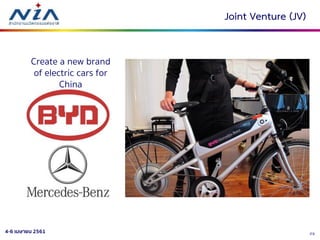 234-6 เมษายน 2561
Joint Venture (JV)
Create a new brand
of electric cars for
China
 