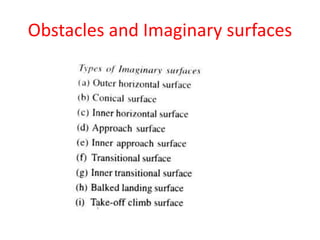 Obstacles and Imaginary surfaces
 