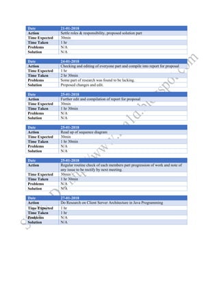 ST - Project Work Diary | PDF