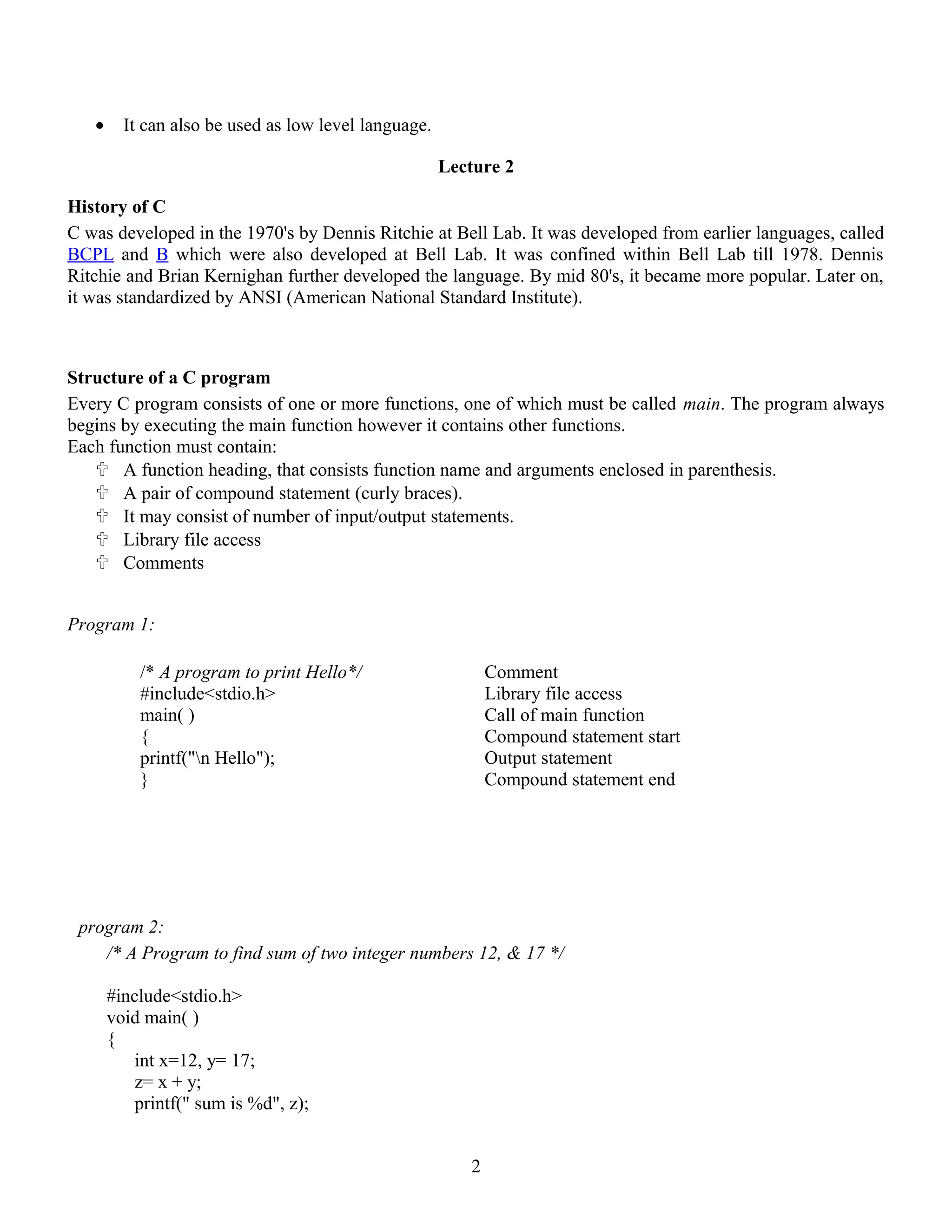 1. introduction to computer | DOC | Programming Languages | Computing