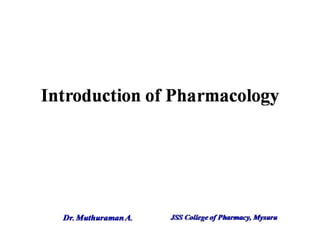 1. introduction of pharmacology.
