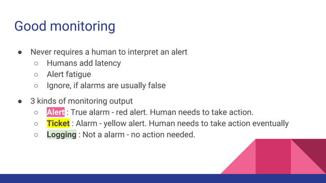 Overview of Site Reliability Engineering (SRE) & best practices | PDF