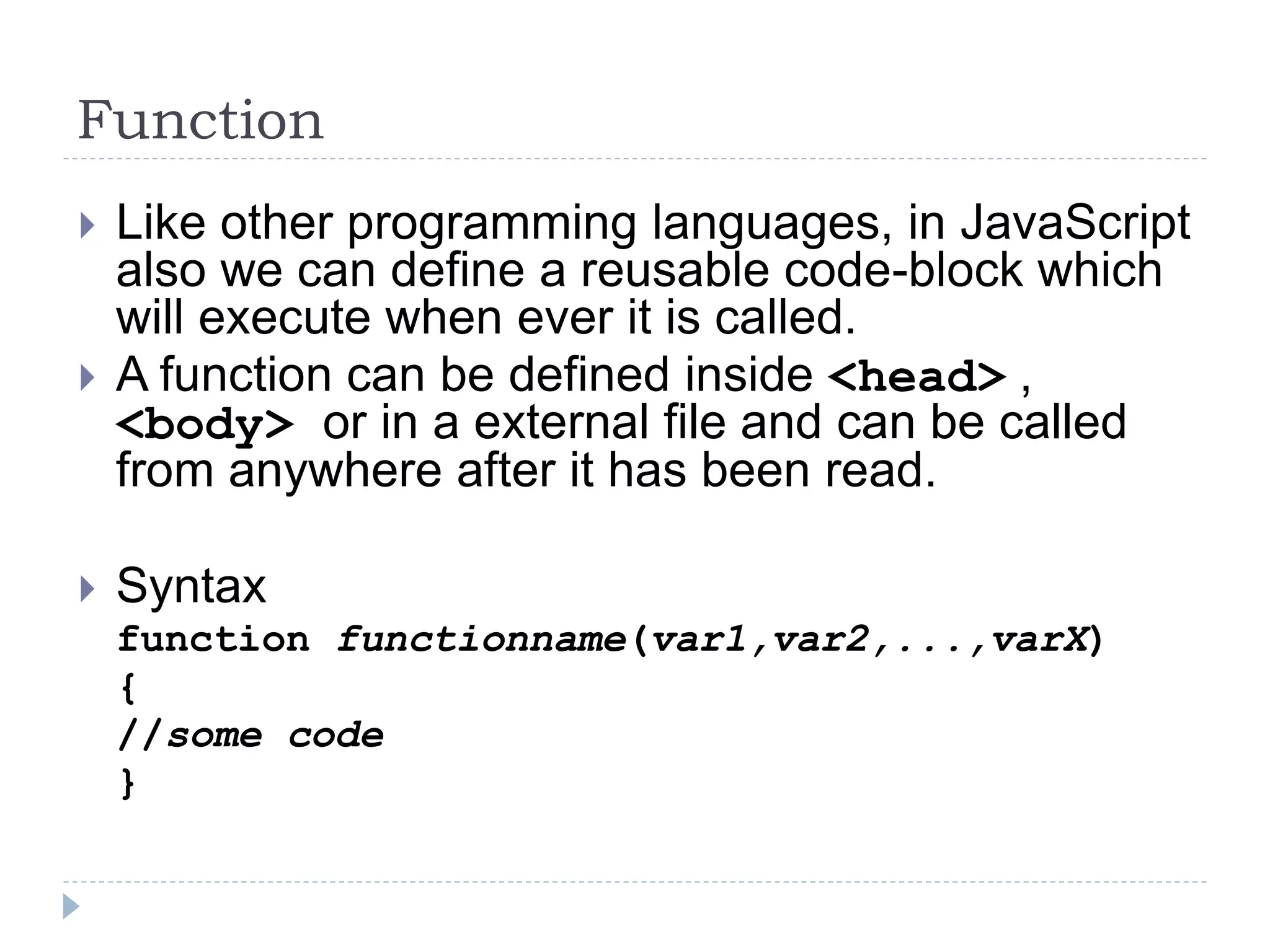 1. java script language fundamentals | PPT