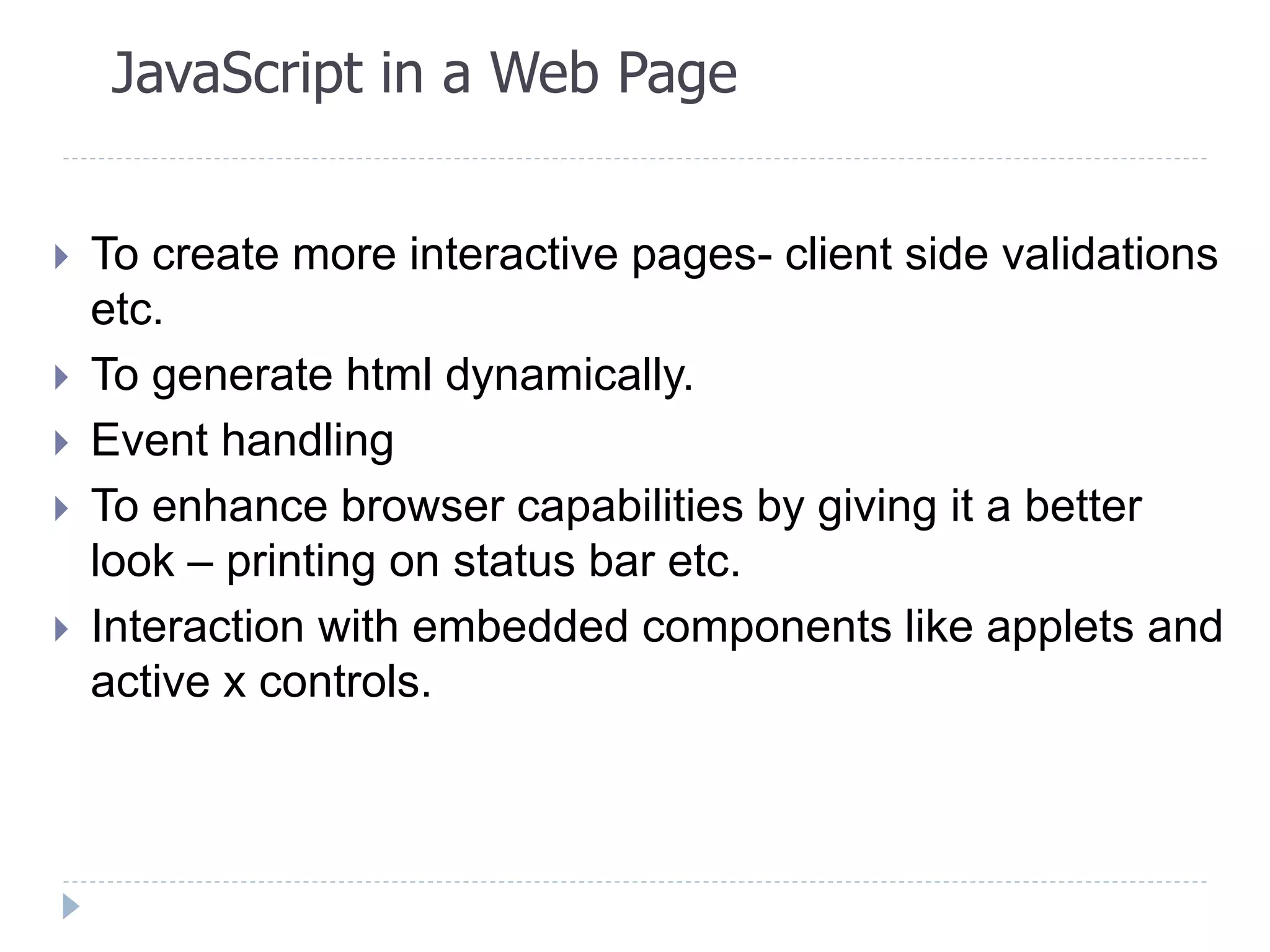 1. java script language fundamentals | PPT | Free Download
