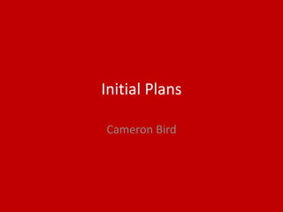 Initial Plans
Cameron Bird
 