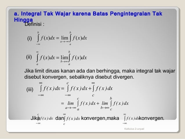 Contoh Soal Integral Tak Wajar