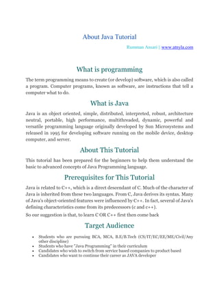 Java Tutorial best website | PDF | Programming Languages | Computing