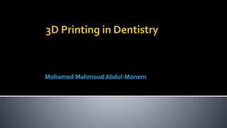 Advanced dental laboratory techniques :CAD/CAM & 3D printing | PPTX