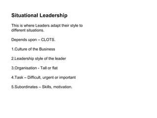 1. leadership styles