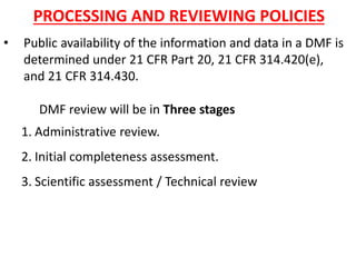 Drug Master File submissions | PPTX